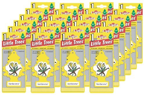 LITTLE TREES Car Air Freshener | Hanging Paper Tree for Home or Car | Vanillaroma | 24 Pack