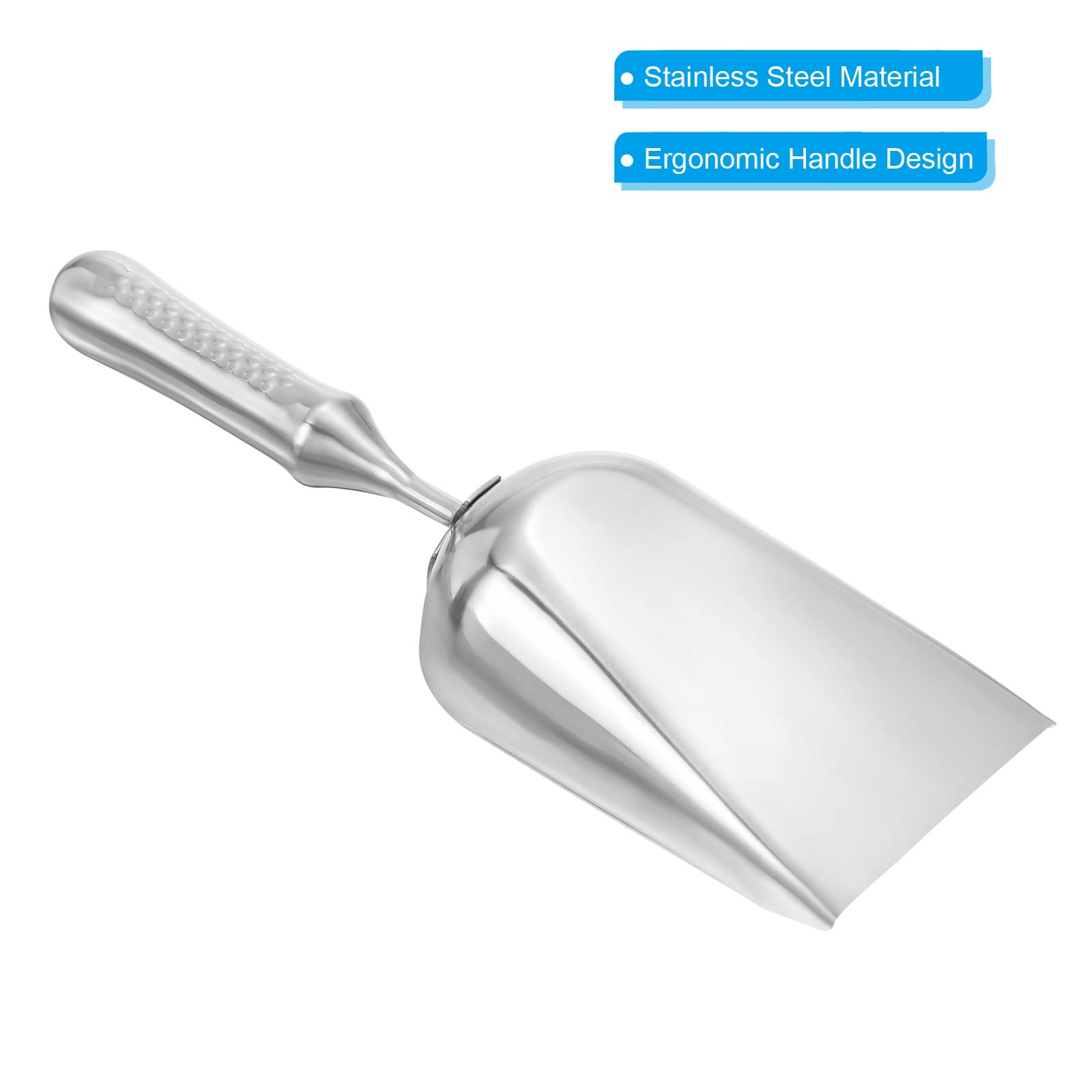 PATIKIL 13.5" Giardino Cazzuola, Mano Pala Cazzuola Giardino Attrezzo Inossidabile Acciaio Quadrato Vanga Pala per Scavare Trapianto, Argento Tono