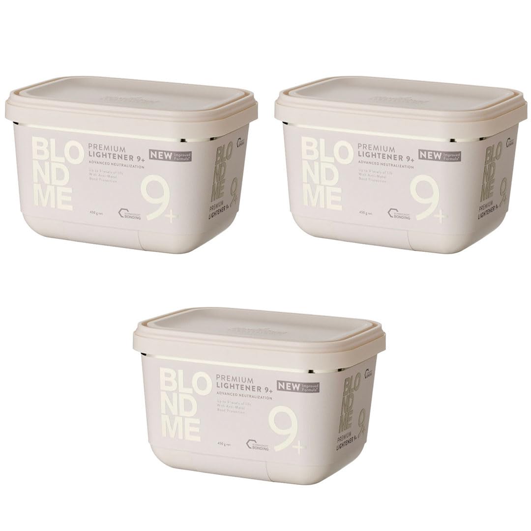 Schwarzkopf Professional - Blond Me Ppl9+ Polvo Comp. Descolorante Premium 450 g Lightener 9+ – Lote de 3