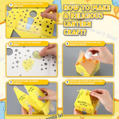Lanternes à suspendre chrétiennes Simgoing : 24 kits d'artisanat religieux avec bougie LED - 6