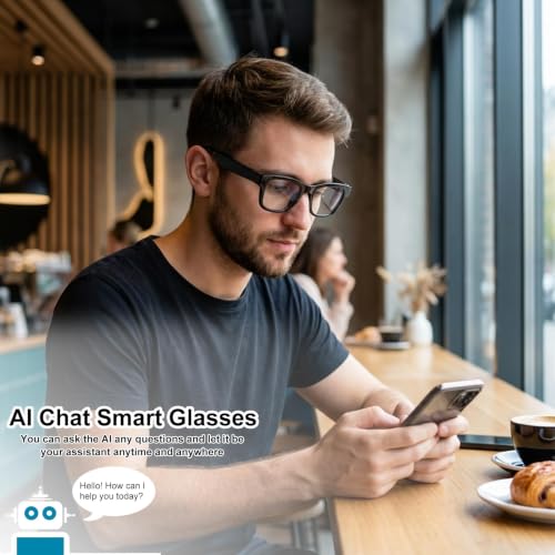 Image of AI Smart Glasses with Photochromic Lenses, Translation & Voice Assistant | Bluetooth Audio, 160+ Languages for Real-Time Translation, Meetings, Travel, Music and Hands-Free Calls for Men & Women