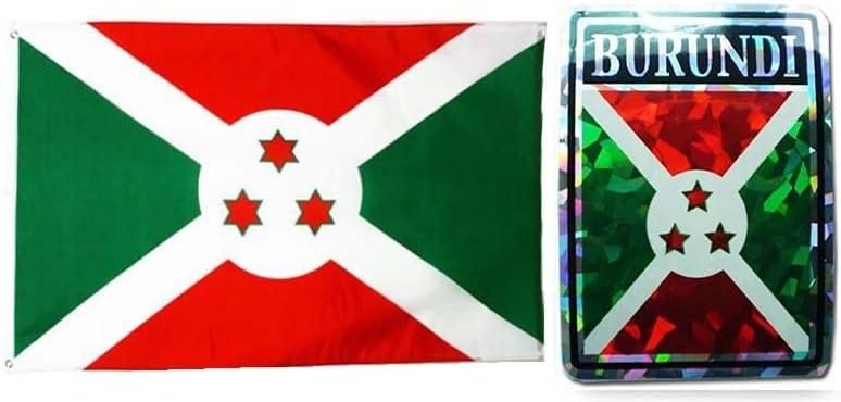 Deluxe Combo Set Burundi Country 3x5 3x5 Flag and 3"x4" Decal by Lumaglow