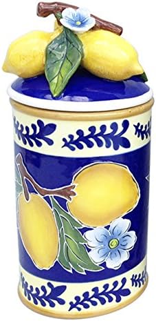 BLUESKYBlue Sky Ceramic 17499 Lemon Canister, Small, Multicolor