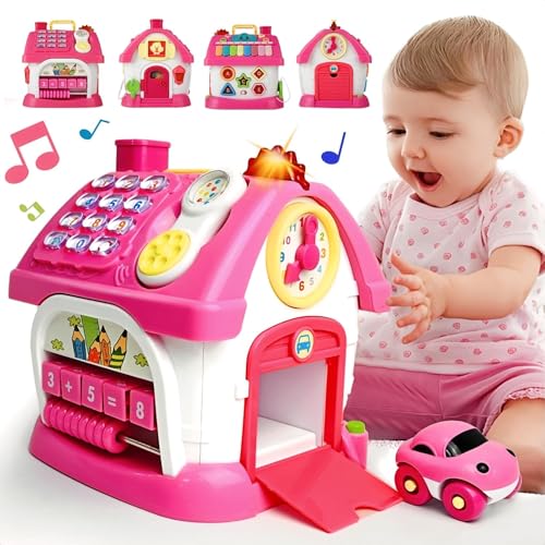 Jouets musicaux Montessori 1 an : cube d'éveil 8 en 1 multicolore