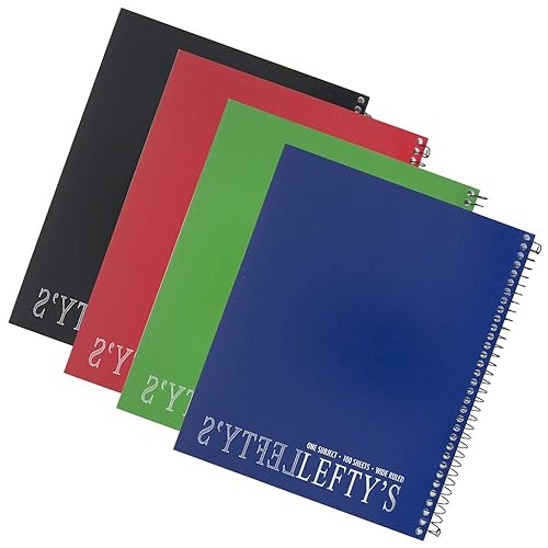 Comet School Supply Juego de 4 cuadernos con rayas anchas para zurdos Encuadernación desconocida