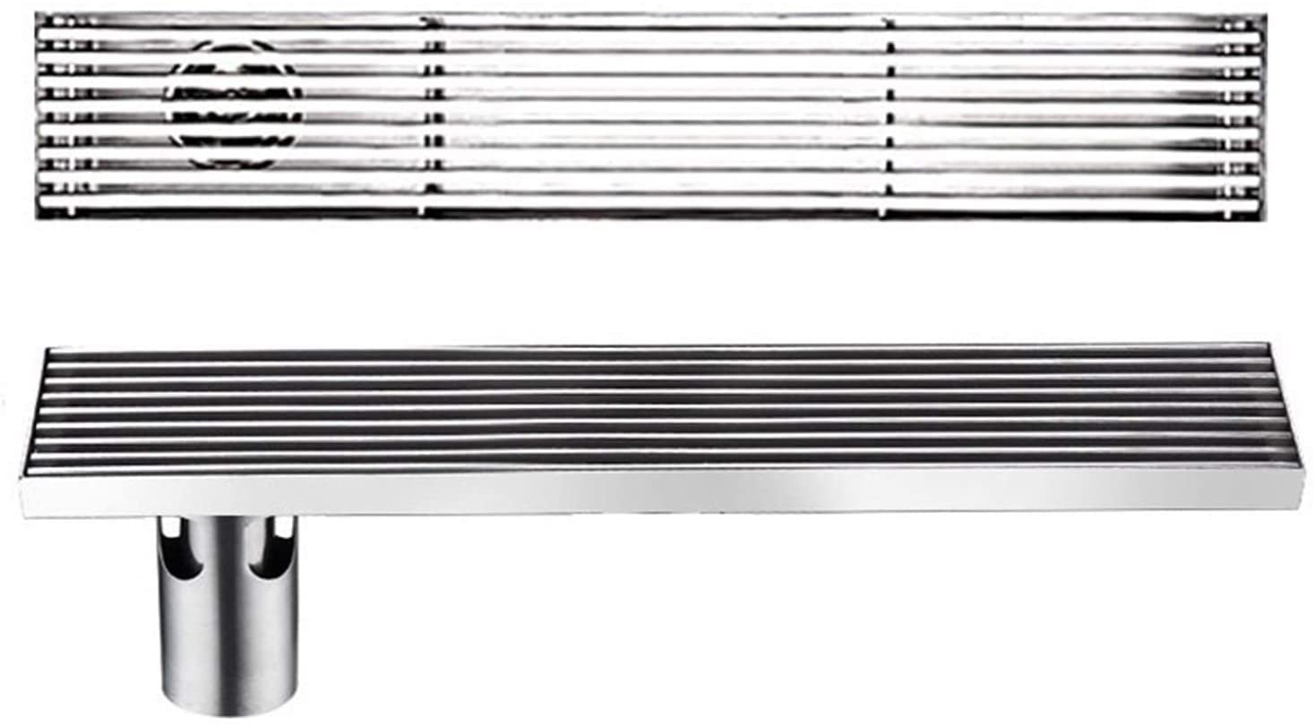 Linear shower drain, Shower Floor Drain，Linear Drain with Hair Strainer SUS313 Rectangle(30cm(11.8Inch))