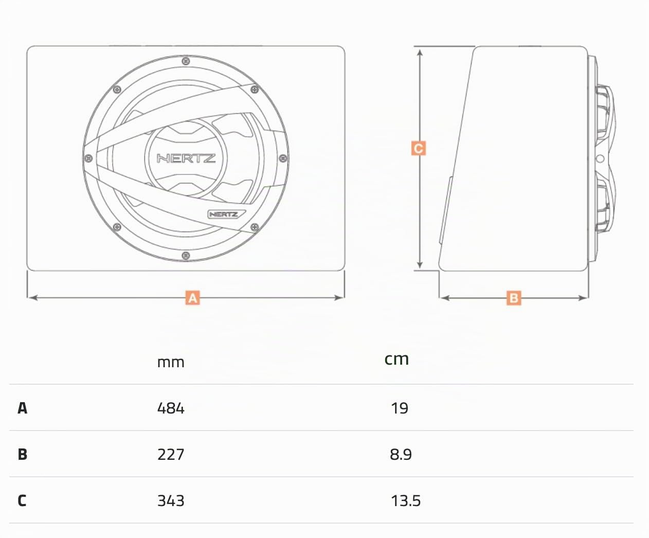 Hertz DBX 30.3 Subwoofer im Bassreflexgehäuse 300 mm, 1000 W | 12 Zoll, Polypropylen mit Glimmer, 250 W RMS, 28-300 Hz, Ferrit-Magnet