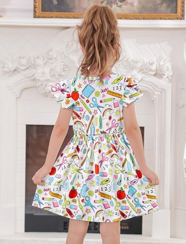 RAISEVERN Back to School Dresses for Girls Sleeveless Ruffle Sundress Outfits4