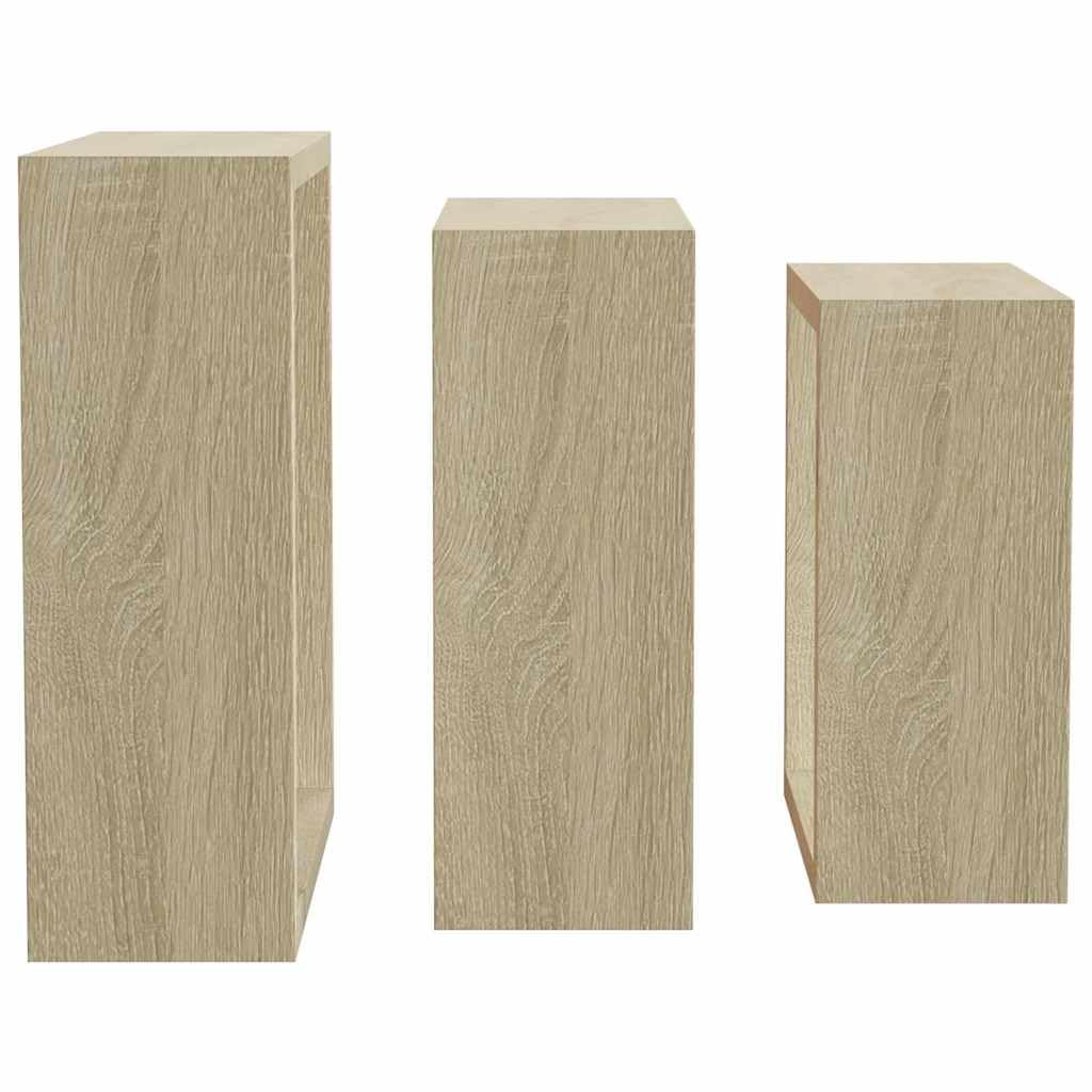 Set di 3 mensole sospese sospese in rovere Sonoma, per soggiorno, camera da letto, cucina, bagno, corridoio, ufficio, design organizer