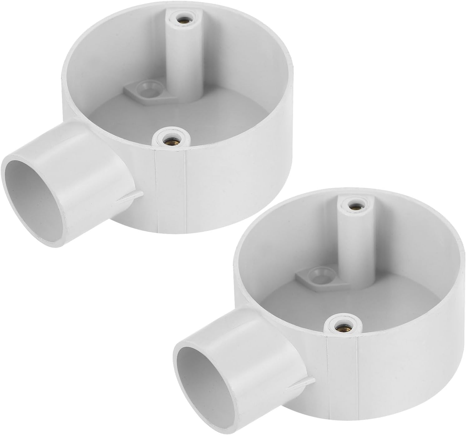 MECCANIXITY 2Pcs PVC Conduit Box Junction Box 2 Way 25mm M4 x 0.7 without Cover for Electronic Projects