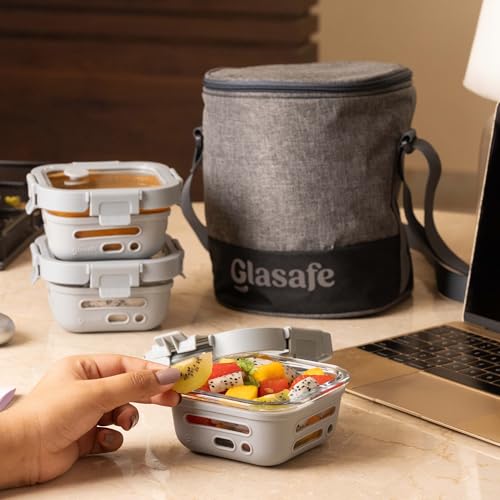 Image of GLASAFE Glass Lunch Kit (Soothing Slate, Meal Mate Lite)