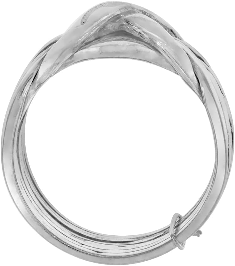 Sterling Silver 8-Piece Puzzle Ring for Men and Women 12mm wide sizes 5-13
