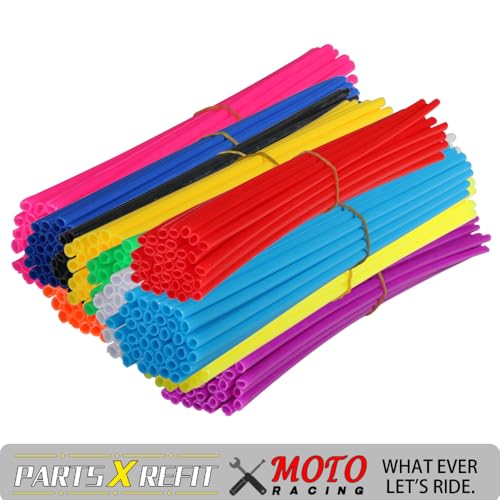 JFG RACING Bike Spoke Covers,Universal 72Pcs Dirt Bike Spoke Skins Wheel Wraps for 8\"-21\" Rims for Dirt Pit Bike Motorcycle Bicycle Wheelchair Decoration - Pink