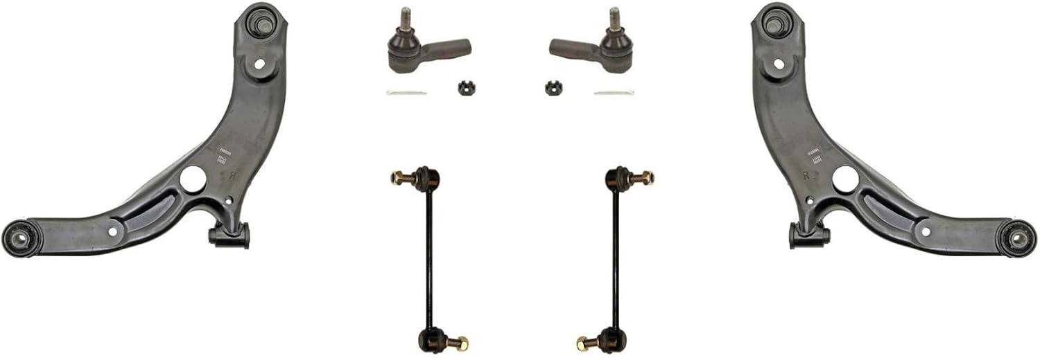 For 99-00 Protege (2) Lower Control Arm and Tie Rods Ball Joints 6Pc Kit