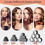 50Piece Hair Rollers set,Self Grip Hair Curlers for Long Medium Short Hair,(6 Jumbo + 6 Large + 6 Medium + 6 Small Hair Rollers + 1 Storage Bag) and 24Pcs Hair Clips /4-sizes 60 45 36 25mm - Image 3