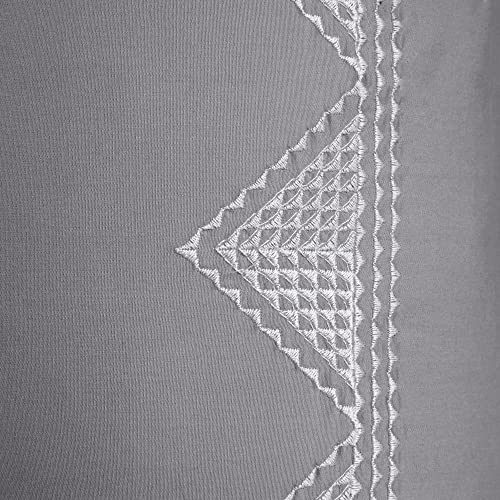 Image of INK+IVY Single 100% Cotton Euro Sham - European Square Decorative Pillow Cover, Hidden Zipper Closure (Pillow Insert NOT Included), Isla, Geometric Gray, 26 inchx26 inch