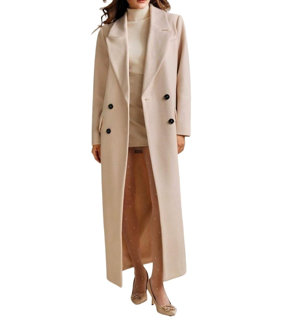 Womens Fashion Trench Outwear Tie Waist Long Coat Jacket Coat