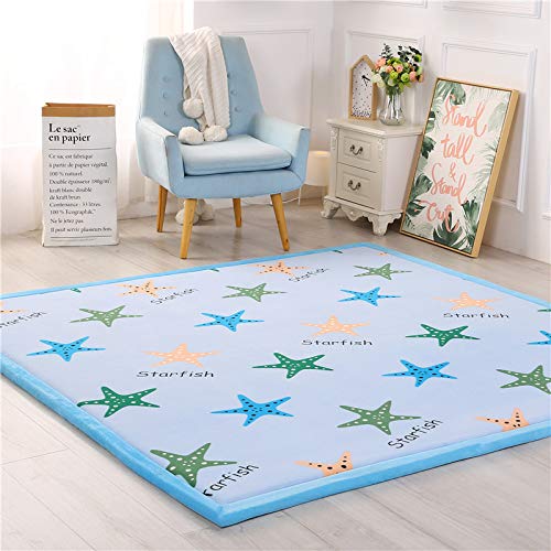DSSHENGDS Living Room Home Decor Coral Fleece Area Rug,Modern Nursery Washable Kids Bedroom Rug,Girls Boys Soft Non-slip Soft Mat,2cm Thick Kids Carpet-M- 120 * 120cm
