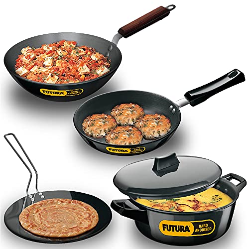 Futura Hard Anodised Cookware Set, 4 Pieces (LS1)