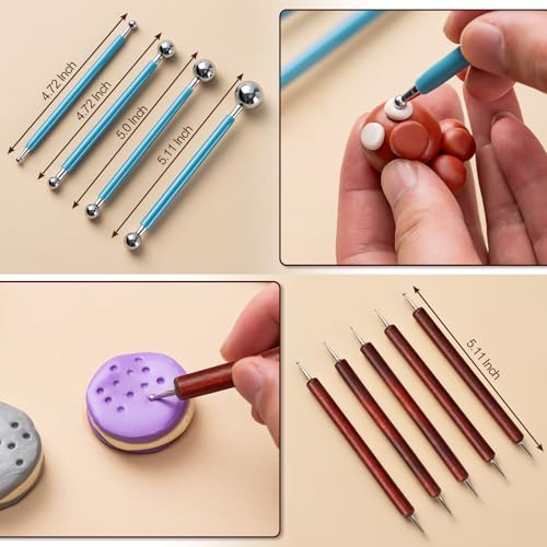 image for Amrules Clay Tools Kit, 27 PCS Red Pottery Tools, Practical Polymer Cl