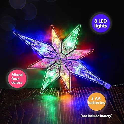 Luces de estrella de ventana Navidad LED de 27,5 cm de plástico arcoíris (1 unidad) 3