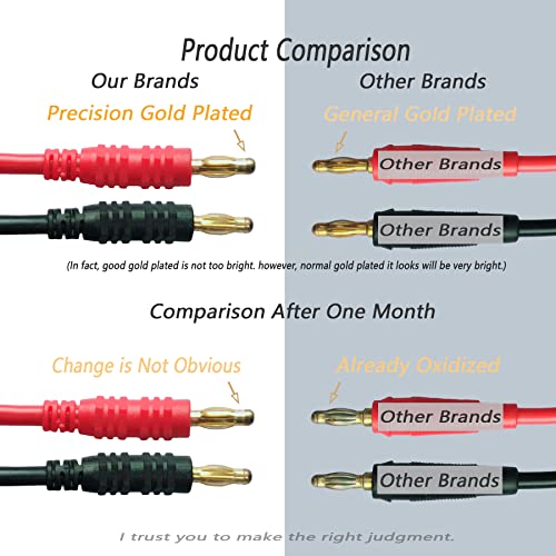 Image of Alligator Clips to 4mm Banana Plug Test Leads Cable | 2 Pairs 12AWG 60cm Cable 4 Color for multimeter car Test oscilloscope or Battery Test(4 Color Clips 60cm)