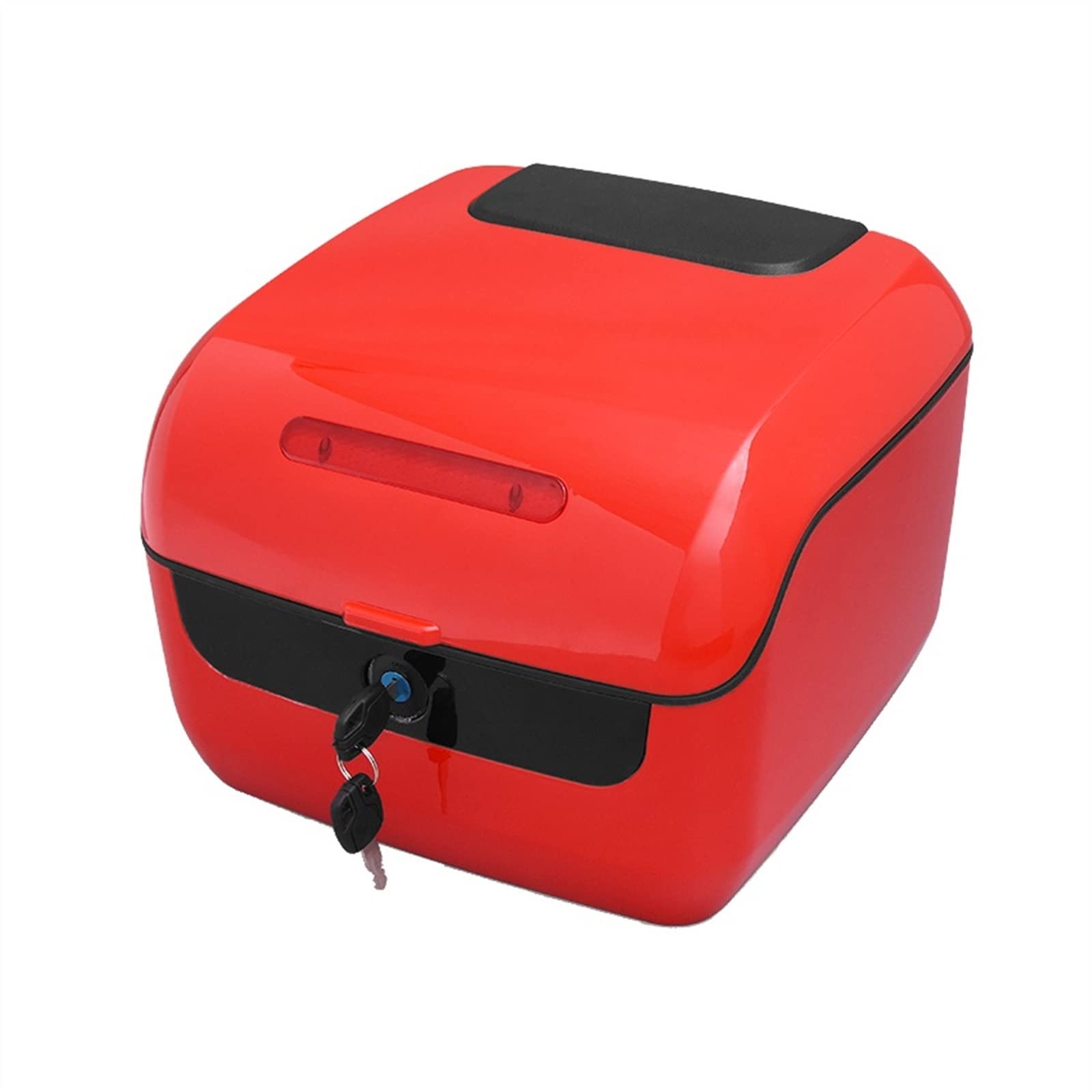 Baúl Moto Universal,Motocicleta Topcase Equipaje Caja, Casco Equipaje Almacenamiento Top Case, para Moto Ciclomotor Back Rear Case (Color : Red)