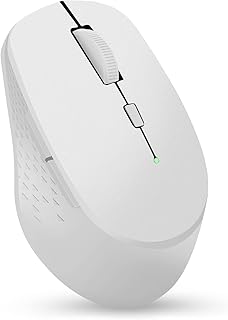 Rapoo Multi-Device Bluetooth Mouse, Silent Wireless Mice, 4 Adjustable DPI, Support up to 3 Devices, Portable Optical Mice with Ergonomic Design, for Laptop MacBook Windows PC Tablet, Matte Grey