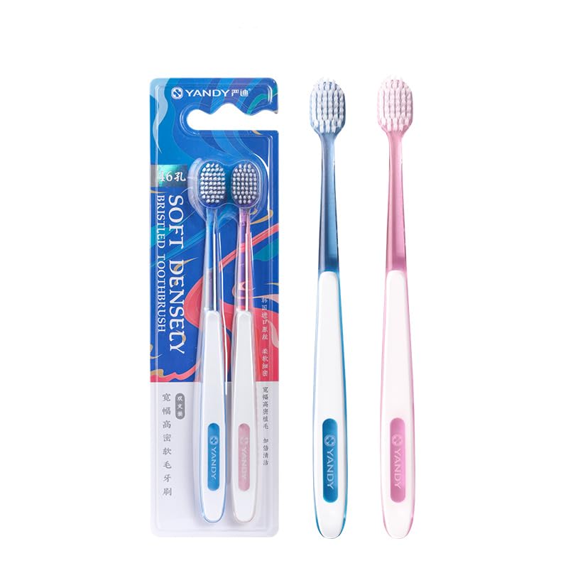 YADNY Toothbrush for Sensitive Gums, Manual Toothbrush with Wide High Dense Soft Bristles for Pregnant Women, Elderly, Braces and Gum Shrinkage, Protecting Fragile Gums (Pack of 2) Comfort