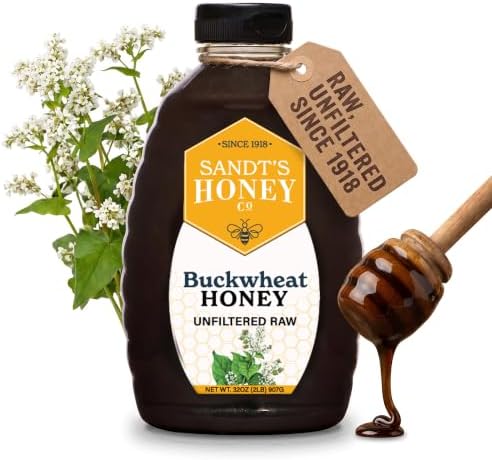 Sandt’s Buckwheat Honey | 100% Pure Raw & Unfiltered | Rich Flavor | 32 oz