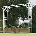 Flat Top Garden Arch Trellis 11FT x 9FT, Super Large Arbor Trellis for Climbing Plants Outdoor 141.7in x 108in x 19.7in, Metal Garden Frame for Backyard, Lawn, Archway, Wedding Decoration, Patio White