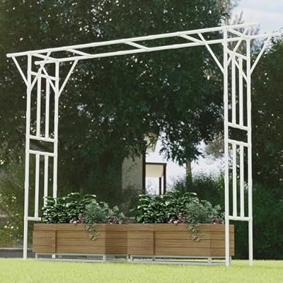 Flat Top Garden Arch Trellis 11FT x 9FT, Super Large Arbor Trellis for Climbing Plants Outdoor 141.7in x 108in x 19.7in, Metal Garden Frame for Backyard, Lawn, Archway, Wedding Decoration, Patio White