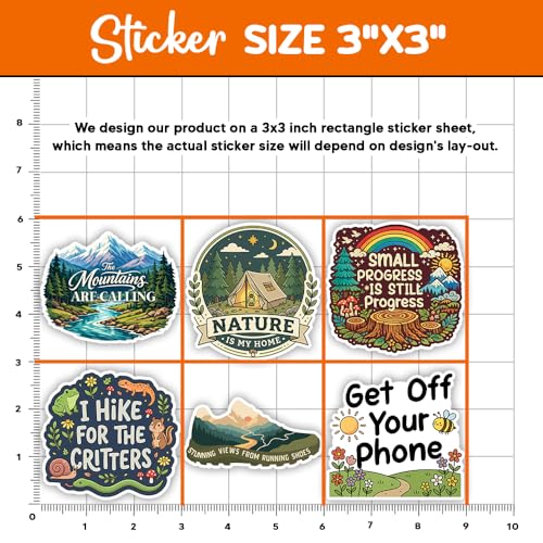 Image of MAIANEY (15Pcs, 3in) Funny Hiking Stickers Pack with Mountain Nature Animals, Outdoor Adventure Quote Vinyl Decals for Water Bottle Laptop Camping Gear, Bear Raccoon Trail Hiker Stickers