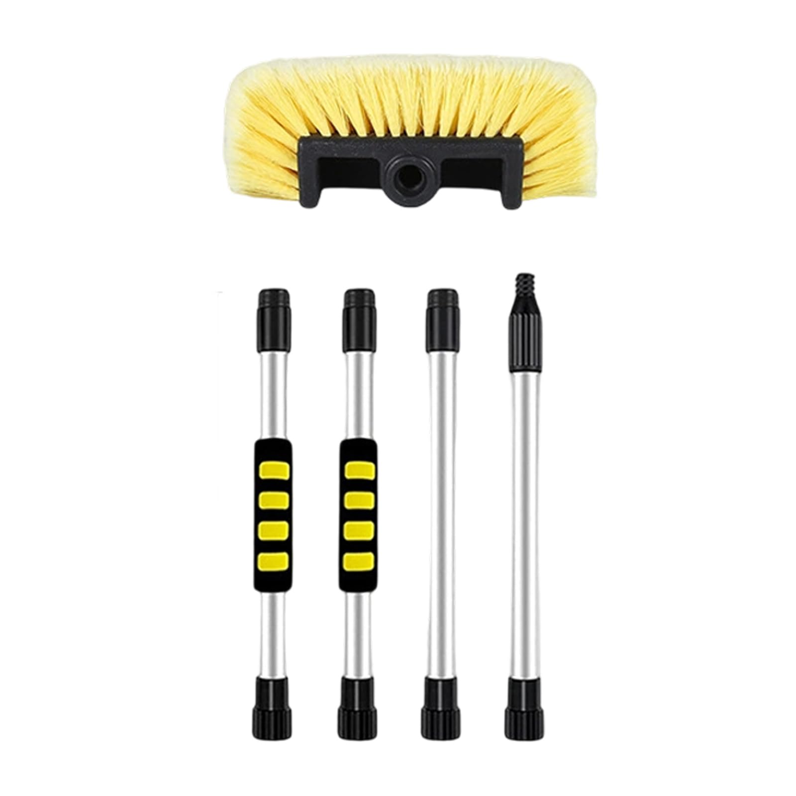 Cepillo de mango extensible de aluminio con diseño de rociador de agua, fregona de limpieza de cerdas suaves para limpieza de vehículos, fregona de lavado de automóviles con mango extensible