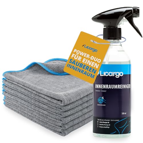 LICARGO® Innenraum Bundle - 6x Premium Microfasertücher & Innenraumreiniger (500ml) - porentiefe...