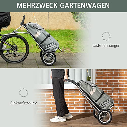 HOMCOM 2 in 1 Lastenanhänger Einkaufstrolley für Einkaufswagen Fahrradanhänger Transportanhänger mit Verbindungsschellen… – Bild 5