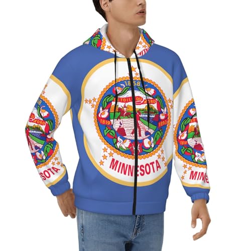 Sweatshirt Minnesota homme avec fermeture éclair vêtement chaud en polyester