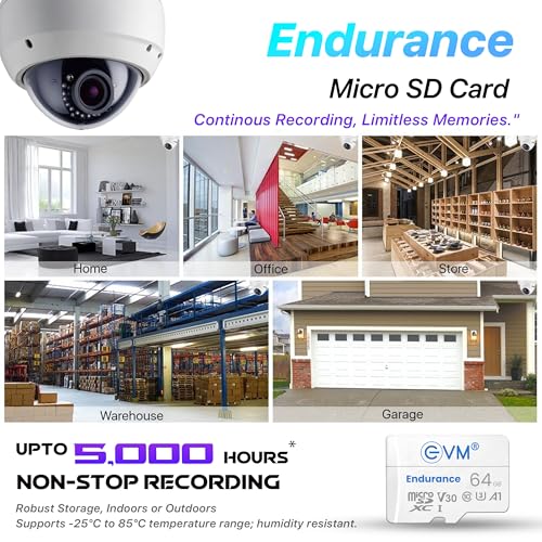 EVM 64GB Micro SD Card Endurance - 100mbps Transfer Speed, 5,000 Hours of Continuous Video Recording - Specially Designed for Surveillance and... - Image 2