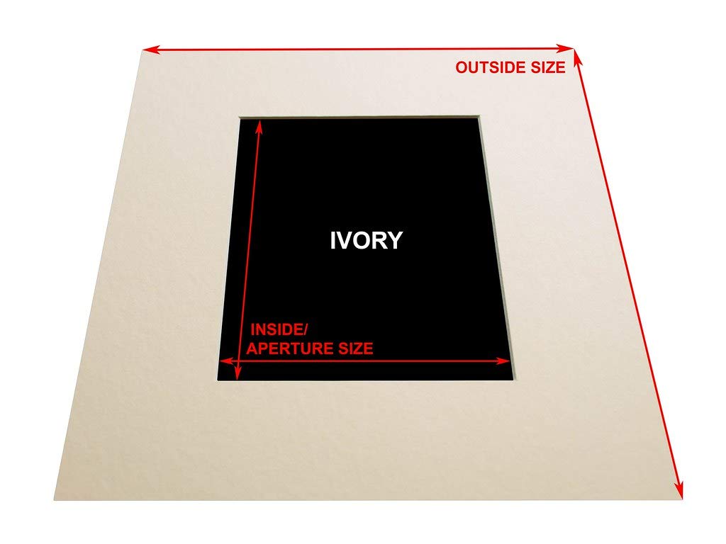 MAX Size - A2 (59.4 x 42cm) - Pack of 1 - Photo/Picture MOUNTS - Custom Cut to Size - Bevel Cut (Ivory)