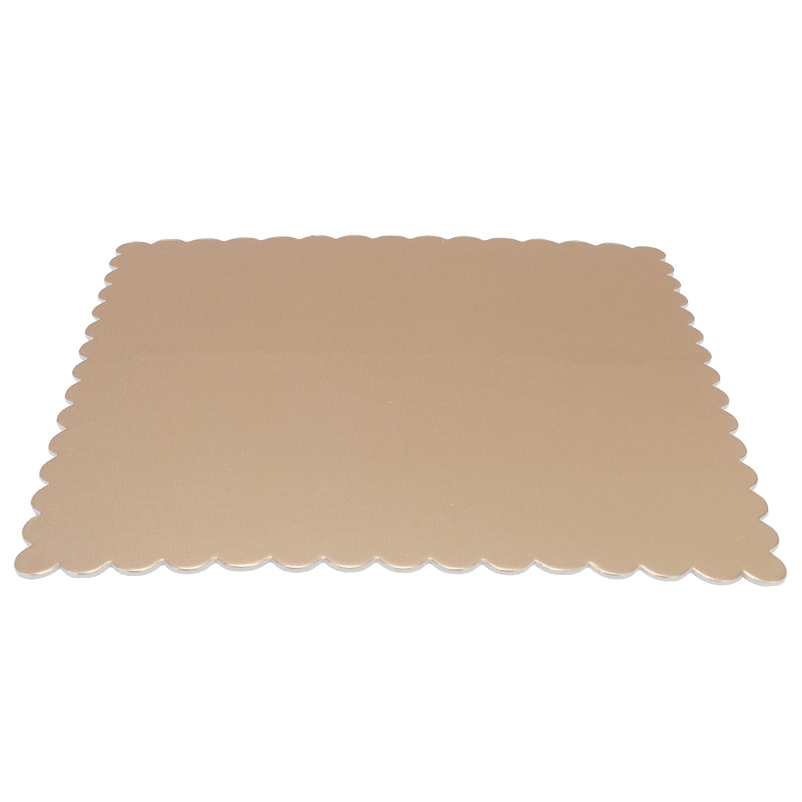 10Pcs Cake Boards Thick Lace Edge Dessert Mousse Cake Board Serving Tray Baking Supplies for Home Kitchen Restaurant Bakery (Gold)(Square Cake mat-6 inches) 1