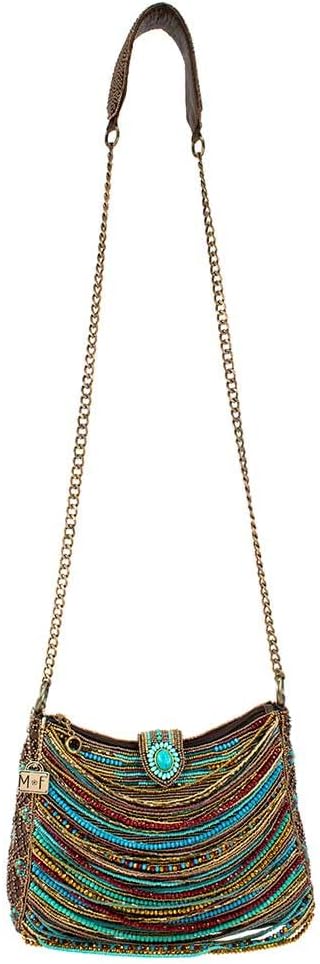 Mary Frances Sway with Me Beaded Crossbody Handbag – Boho Chic Purse with Vibrant Color Pop, Multicolor