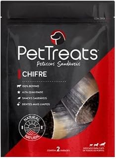 PET TREATS - 2 Petiscos Naturais Chifre Bovino