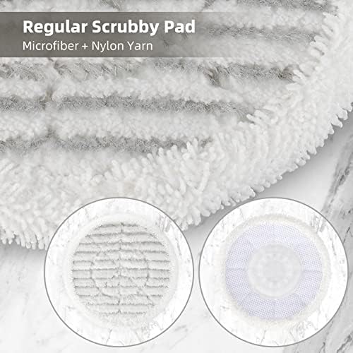 Replacement Steam Mop Pads for Shark S6002UK Steam Mop, Reusable Steam & Scrub All-in-One Cleaning Pads, Scrubbing and Sanitizing Rotating Power Pads (2 Twist Pads+2 Scrubby Pads+2 Heavy Scrub Pads)