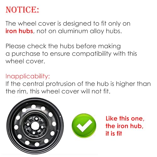 Image of Black with Silver Car Vehicle Chrome Wheel Rim Skin Cover 14 inch Automotive Hubcap Wheel Cover Replacement Sporty Hubcaps Rim Protection Accessories Set of 4, 14 inch