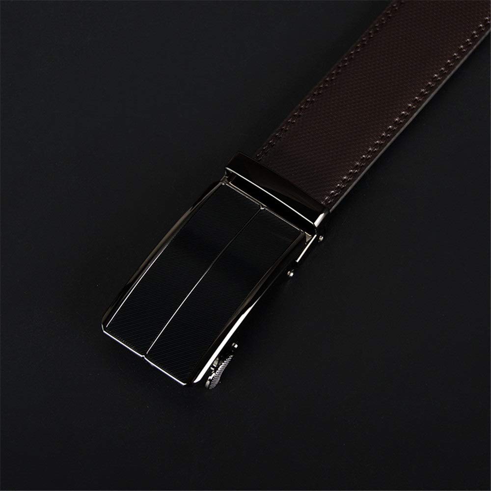 Cinturones de cuero para hombres Cinturón de cuero para hombres Hebilla automática flexible y duradera Cinturón deslizante de lujo Vestido con trinquete Cinturones elegantes Regalo para traj