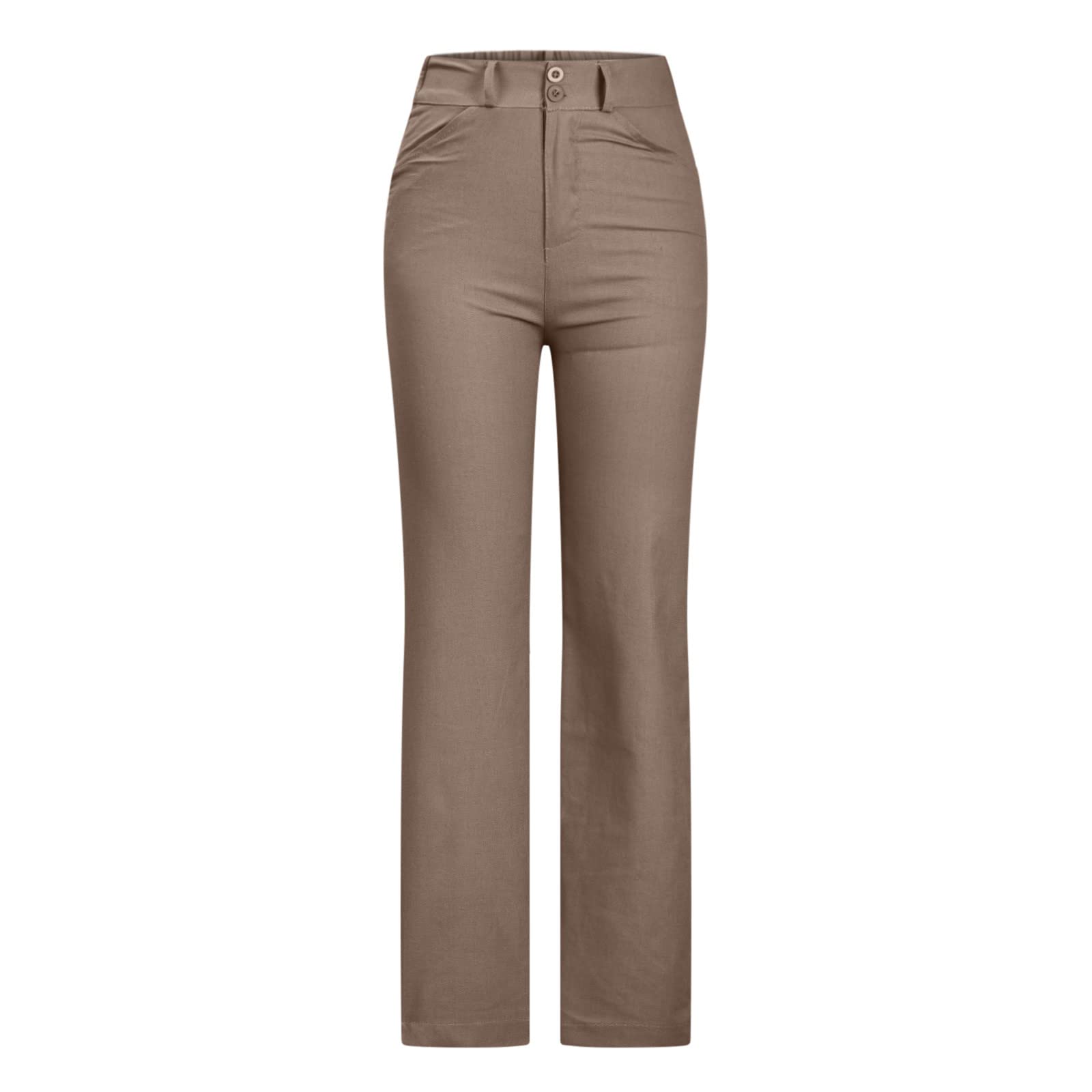 Womens Dress Pants Business Casual Straight Leg Pant Lelax Fit High Waisted Ankle Work Pants for Women Office Khaki