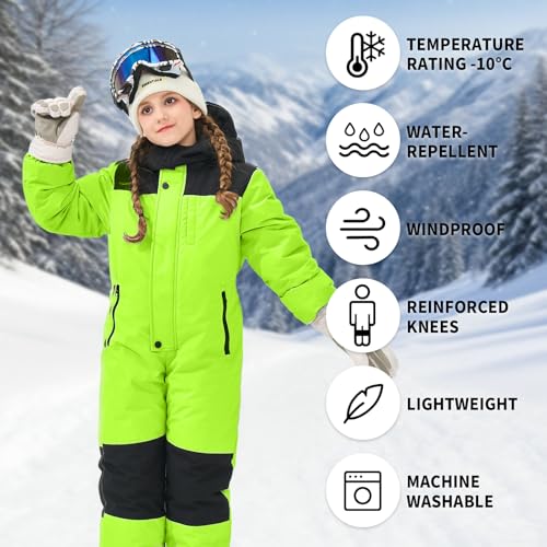 Owntop Kids Toddler Snow Suit One Piece for Boys Girls Lightweight Insulated Ski Suit Windproof Hooded Snowsuit Baby Jumpsuit4