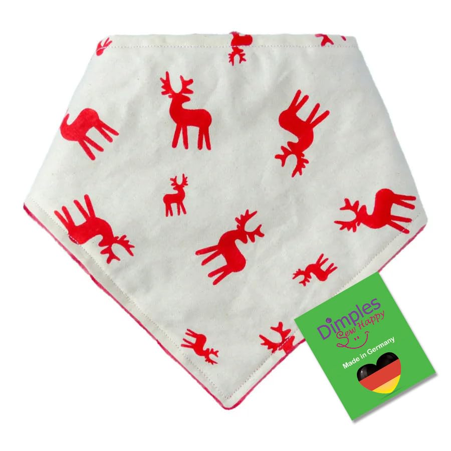 Foulard pour petits chiens et chats motif rennes nordique 65cm