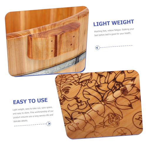 Cubeta de Madera para Baño de Pies Multiuso para Casa y Exterior miniatura 3