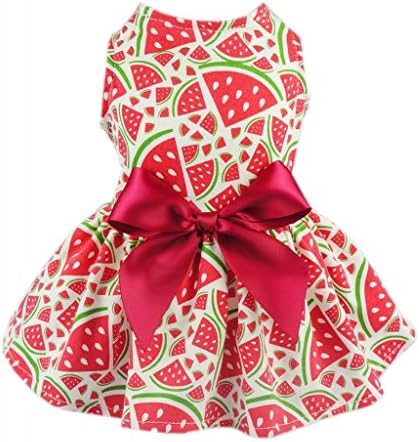 Fitwarm Sweetie Watermelon Pet Clothes for Dog Dress Sundress Shirts - Red - Medium